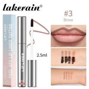 Lakerain Brown Shadde Lip Liner Peel Off Tattoo New